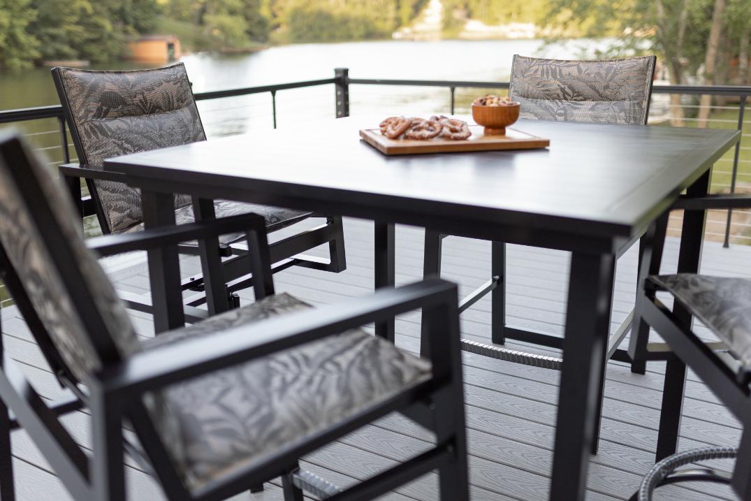 Vida 44″ Square Bar Table Aluminum Top - Image 2