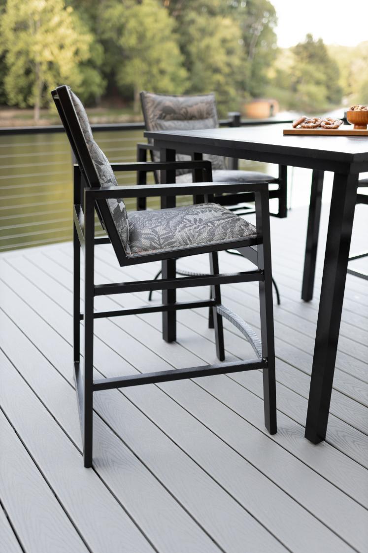 Vida 44″ Square Bar Table Aluminum Top - Image 3