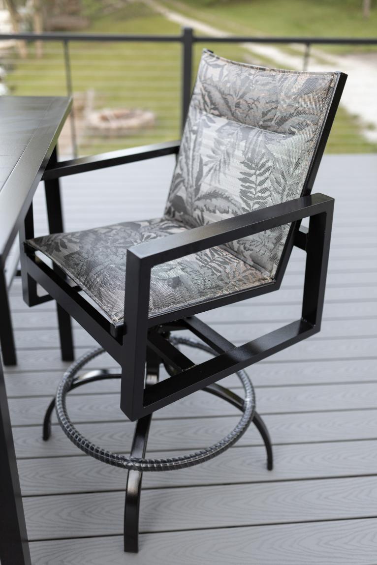 Vida Sling Swivel Bar Chair - Image 3